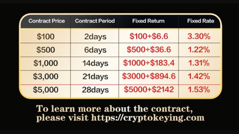 CryptoKeying Cloud Mining Contracts