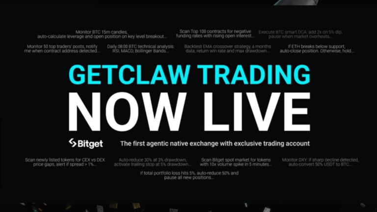Bitget Introduces AI-Powered Account Structure to Enable Autonomous Trading via GetClaw
