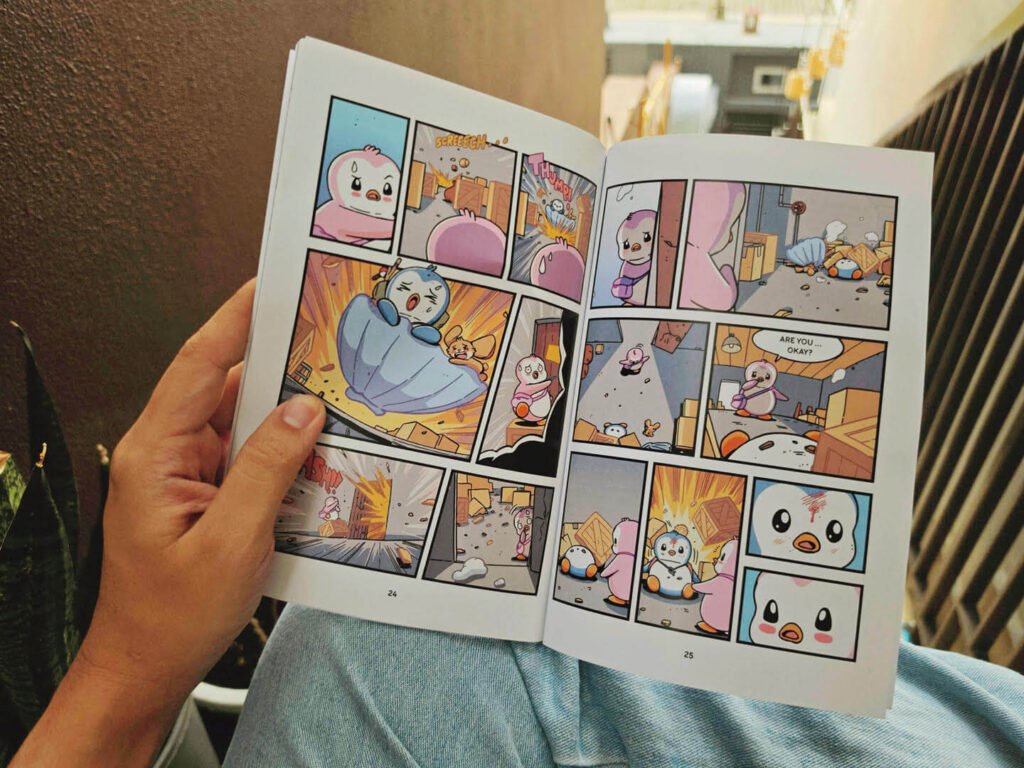 A look inside“Adventures of Pax Pengu & Polly” comic book. Image 3.