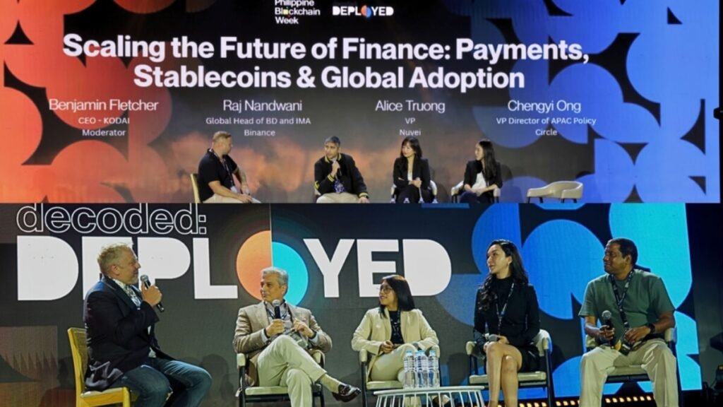 Moderator Benjamin Fletcher leads a panel discussion